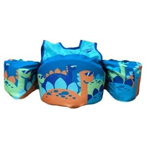 Speedo Aqua Blue WUTH Dinosaur Pattern Puddle Jumper Swim up to 30 pounds NWT